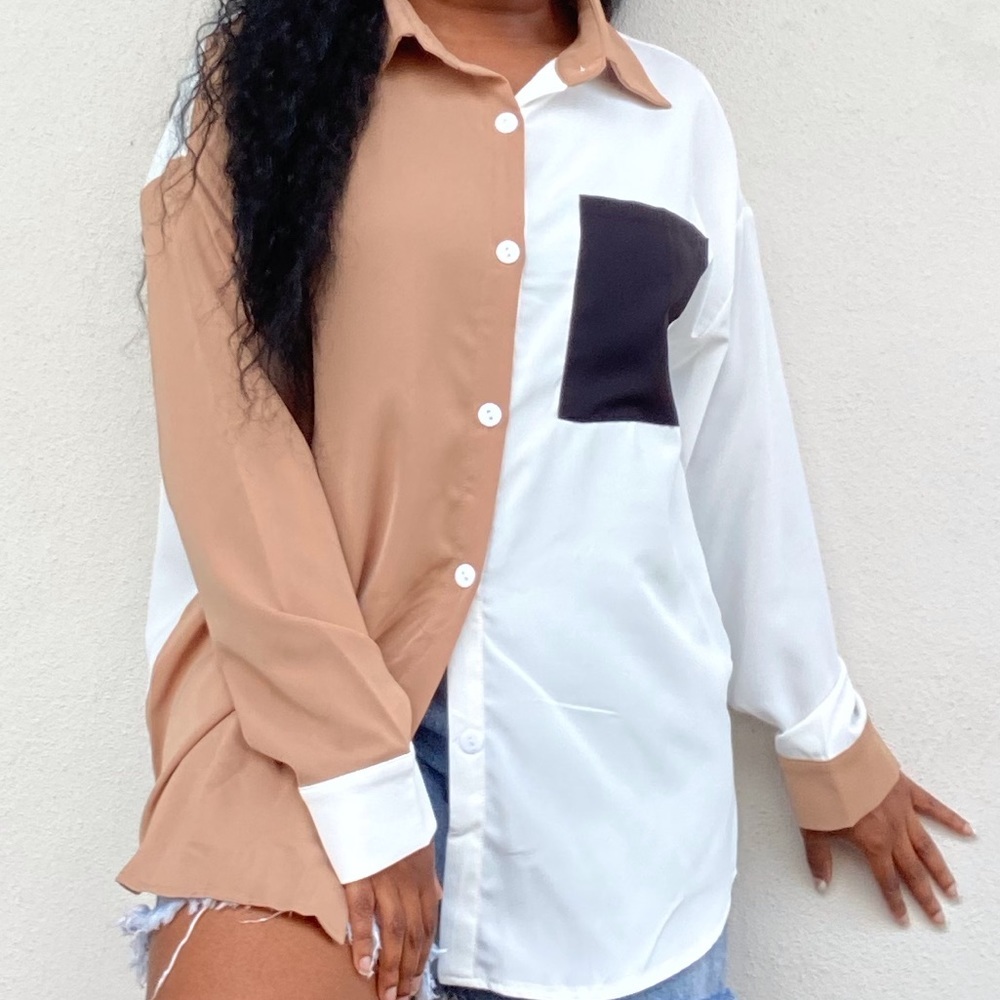 Color Block Blouse ( Size S and l)